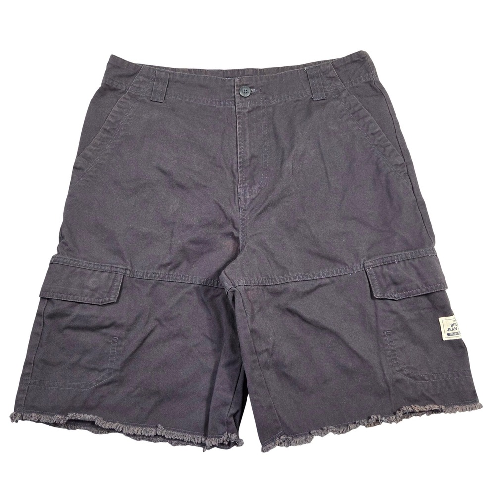 Y2k Bugle Boy Mens 34 Grunge Punk Skater Cargo Shorts Gray Baggy Utility‎ 90s